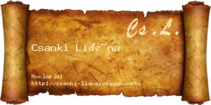 Csanki Liána névjegykártya